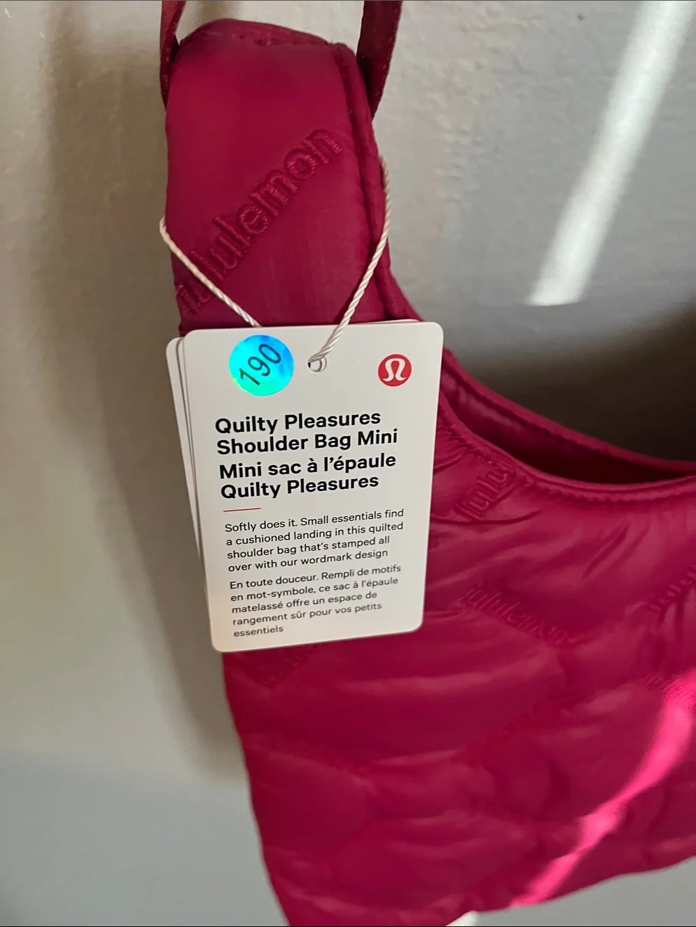 Lululemon quilty pleasures bag in berry rumble
